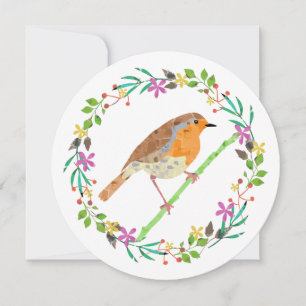 Rotkehlchen, Vogel des Weihnachtsfestes Einladung