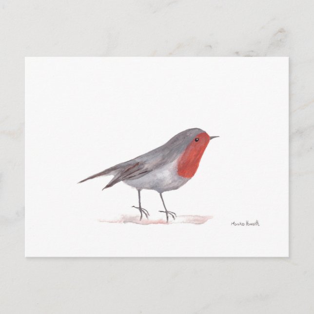 Rotkehlchen Vogel Postkarte (Vorderseite)