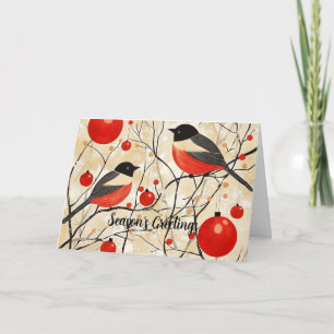 Rotkehlchen-Weihnachtspostkarte Karte