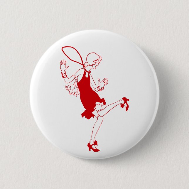 Rotklappenmädchen Button (Vorderseite)
