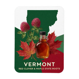 Rotklee- und Ahornblattsymbole Vermonts Magnet