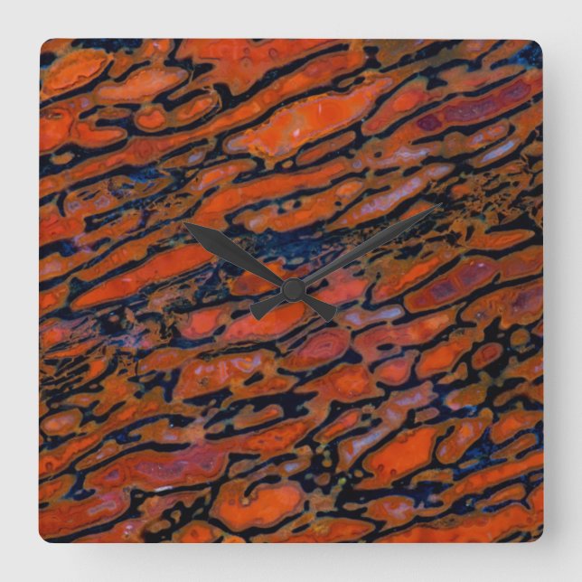 Rotknochen Quadratische Wanduhr (Vorderseite)