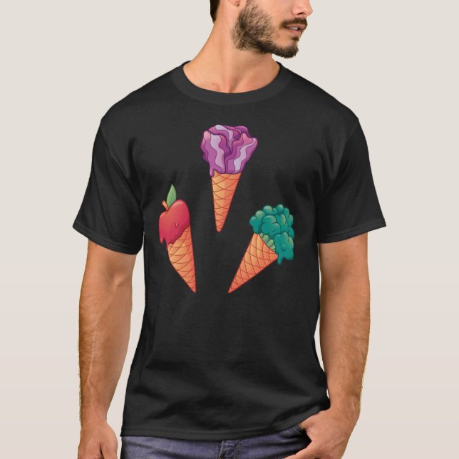 Rotkohl aus Apfel und Broccoli Veggie Eiscreme T-Shirt (Vorderseite)