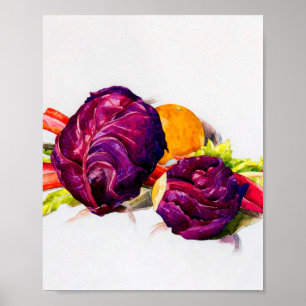 Rotkohl, Rhabarber und Orange von Charles Demuth Poster