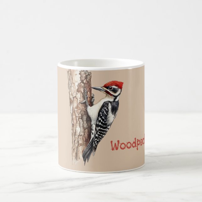 Rotkopf-Specht-Vogel Kaffeetasse (Mittel)