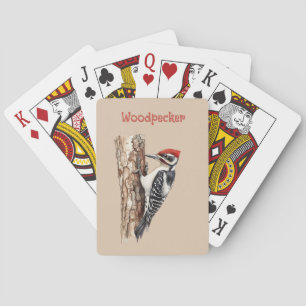 Rotkopf-Specht-Vogel Spielkarten