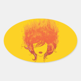 Rotkopffrauen, Rotes Feuerhaus Ovaler Aufkleber