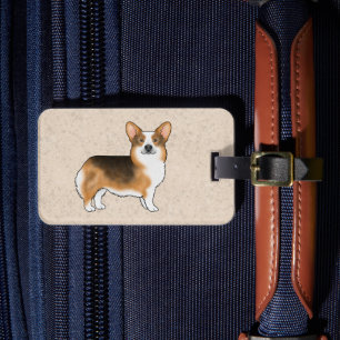 Rotköpfiger dreifarbiger Pembroke Welsh Corgi Hund Gepäckanhänger