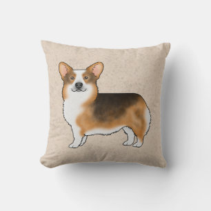 Rotköpfiger dreifarbiger Pembroke Welsh Corgi süße Kissen