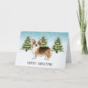 Rotköpfiger Tri Pembroke Corgi Winter Weihnachten Karte