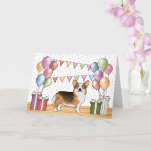 Rotköpfiger Tri Pembroke Welsh Corgi Alles Gute zu Karte