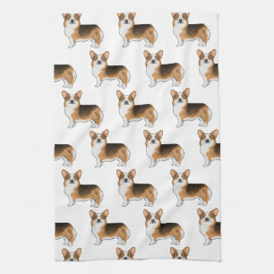 Rotköpfiges dreifarbiges Pembroke-Welsh-Corgi-Must Geschirrtuch