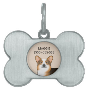 Rotköpfiges dreifarbiges Pembroke Welsh Corgi Port Tiermarke