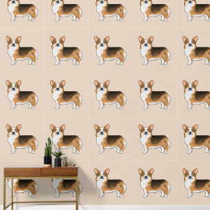 Rotköpfiges Tri Pembroke Welsh Corgi Hundemuster Tapete