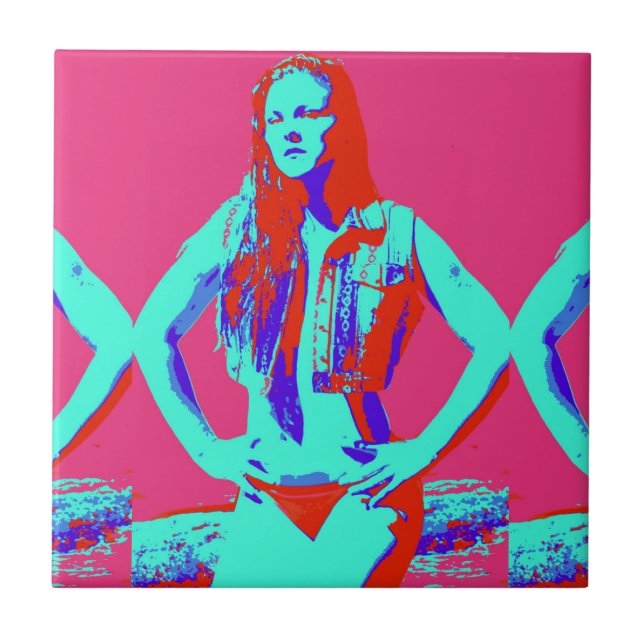 Rotkopfkachel Fliese (Vorderseite)