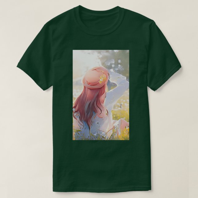 Rotkopfmädchen in der Sonne T-Shirt (Design vorne)