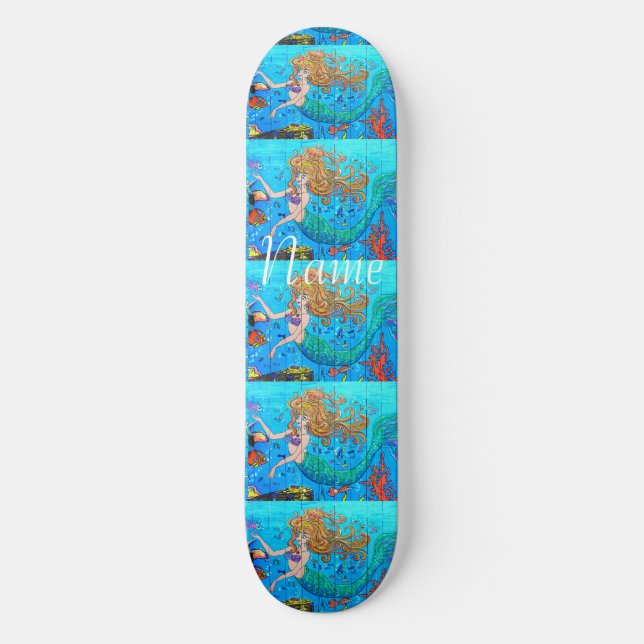 RotkopfunterwasserMeerjungfrau Thunder_Cove Skateboard (Vorderseite)