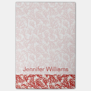 Rotkornmuster  Name hinzufügen Post-it Klebezettel