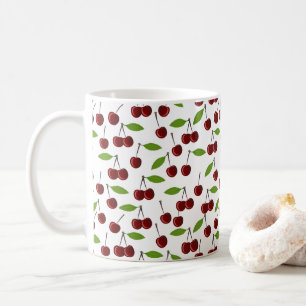 Rotkrebse, Kirschmuster, Blätter, Obst Kaffeetasse
