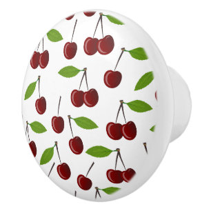 Rotkrebse, Kirschmuster, Blätter, Obst Keramikknauf