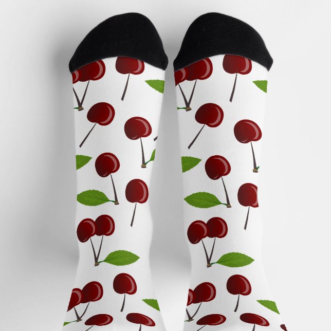 Rotkrebse, Kirschmuster, Blätter, Obst Socken (Oben)