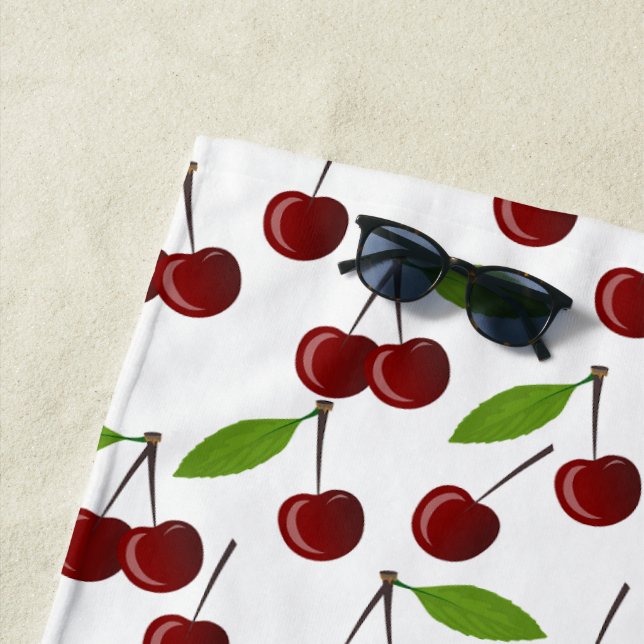 Rotkrebse, Kirschmuster, Blätter, Obst Strandtuch (Beispiel)