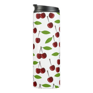 Rotkrebse, Kirschmuster, Blätter, Obst Thermosbecher