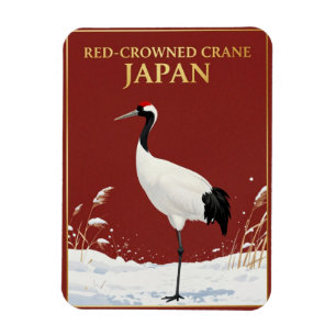 Rotkronenkranich Japanischer Vogel Magnet
