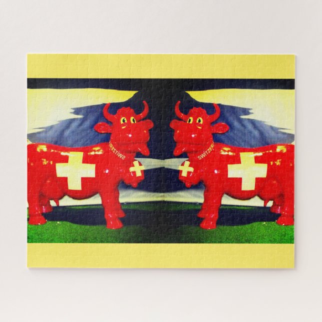 Rotkühe Puzzle (Horizontal)