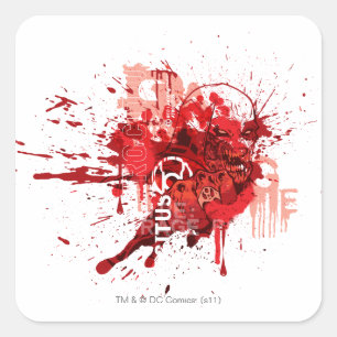 Rotlaterne Corps Collage Quadratischer Aufkleber