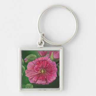 Rötlich Rosa Stockrose und Geschwister_0075 & 0082 Schlüsselanhänger