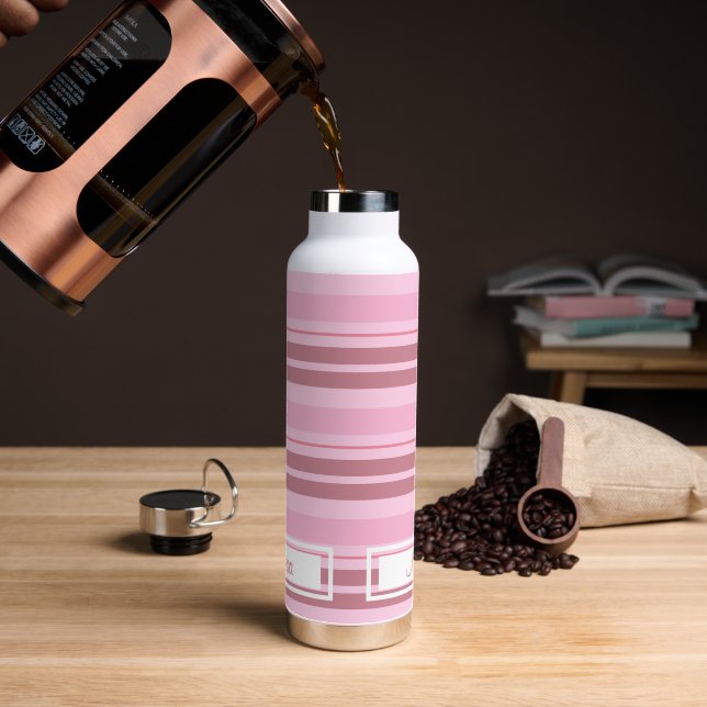 Rötlich weiche, monochromatisch rosa Streifen Trinkflasche (Kaffee)
