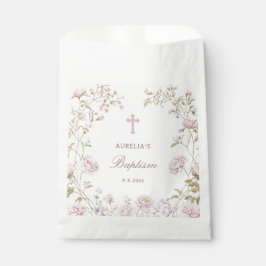 Rötliche Florale Taufrahmen Geschenktütchen