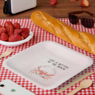 Rötliche Ozeankrabbe Pappteller