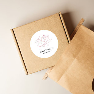 Rotlotus-Blume für Juweliergeschäfte Quadratischer Aufkleber