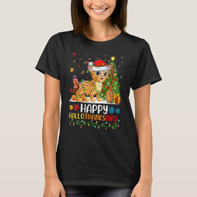 Rotluchs Tier   Glücklicher Rotluchs Hellothanksma T-Shirt (Vorderseite)