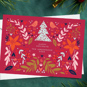 Rotmagenta florales Weihnachten hübsch
