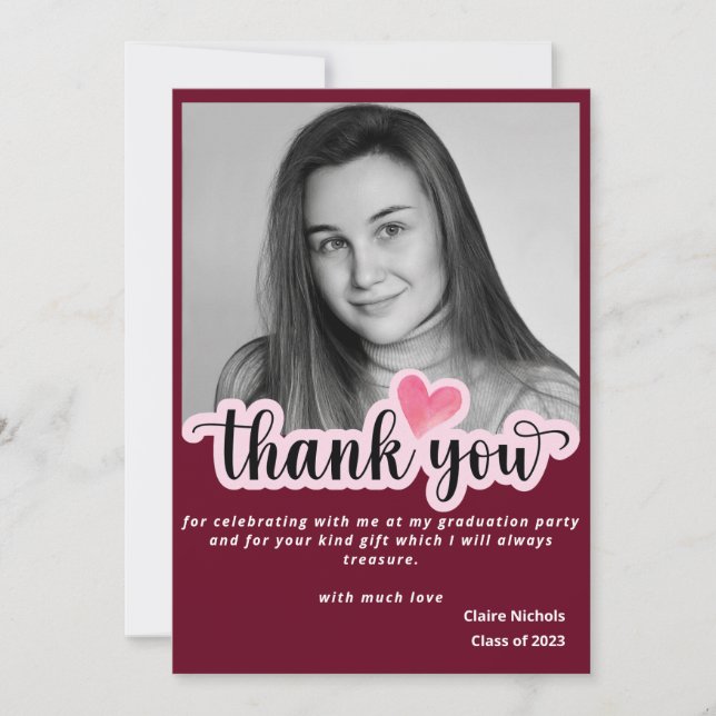 Rotmodernes Foto Abschluss fett einfache Typografi (Vorderseite)