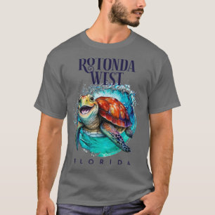 Rotonda West Florida Wasserfarbener Happy Sea Turt T-Shirt