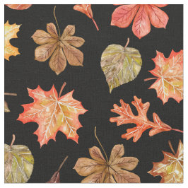 Rotorange goldfarbene Herbstblätter schwarz Stoff