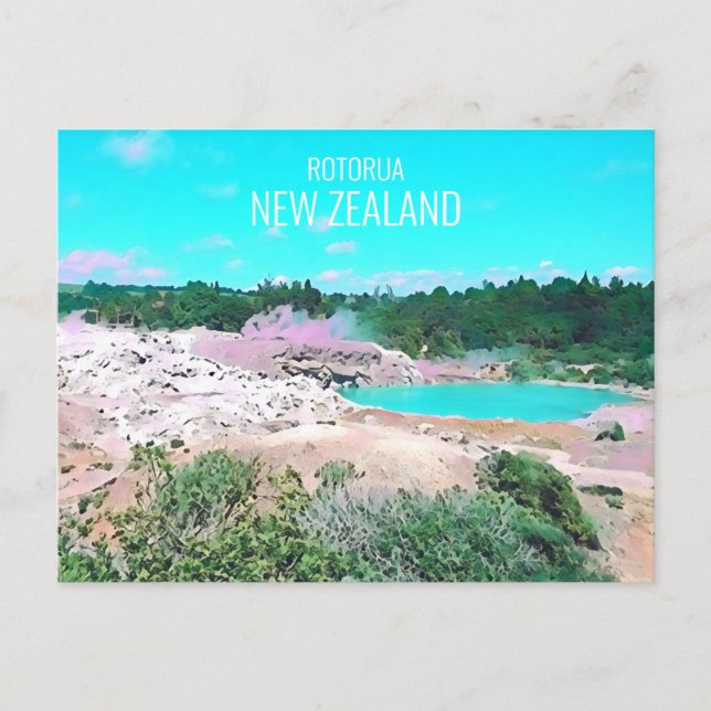 Rotorua heiße Quellen Neuseeland Reise Postkarte (Vorderseite)