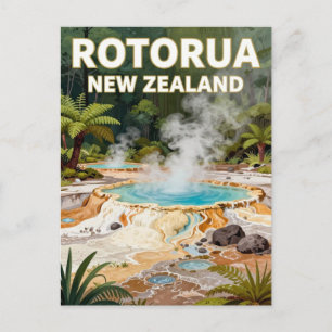 Rotorua Neuseeland Hot Spring Szene   Postkarte