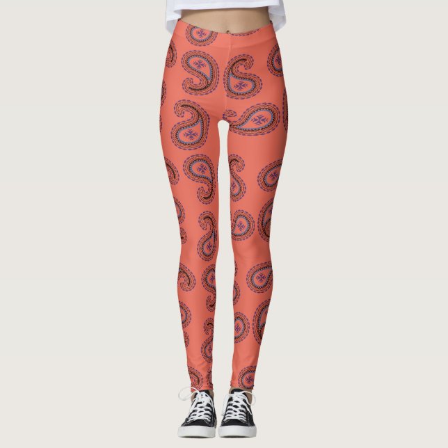 Rotpaismuster Leggings (Vorderseite)