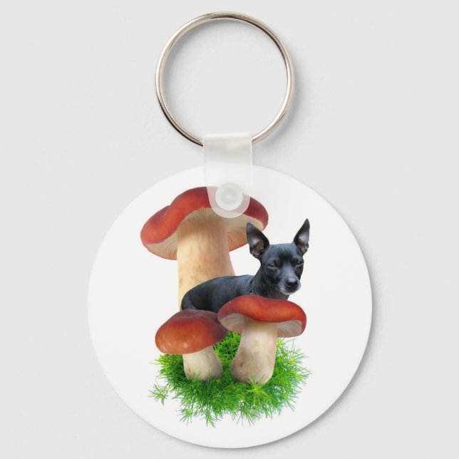 Rotpilzhund Schlüsselanhänger (Vorderseite)