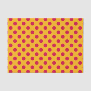 Rotpolka-Punkte auf Gelb Seidenpapier