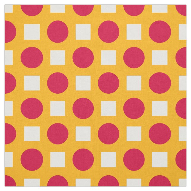 Rotpolka-Punkte auf Gelb Stoff (Muster)