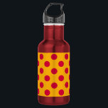 Rotpolka-Punkte auf Gelb Trinkflasche<br><div class="desc">Rotpolka-Punkte auf Gelb</div>