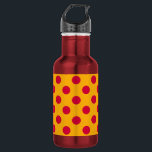 Rotpolka-Punkte auf Gelb Trinkflasche<br><div class="desc">Rotpolka-Punkte auf Gelb</div>