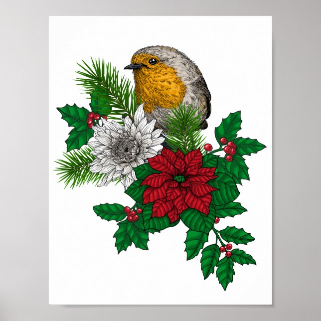 Rotrobin auf Christhmas Dekoration (Vorne)
