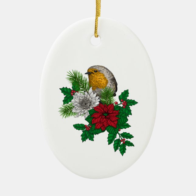Rotrobin auf Christhmas Dekoration (Vorne)